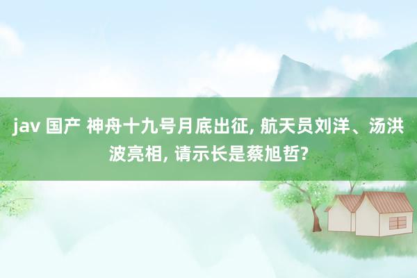 jav 国产 神舟十九号月底出征， 航天员刘洋、汤洪波亮相， 请示长是蔡旭哲?