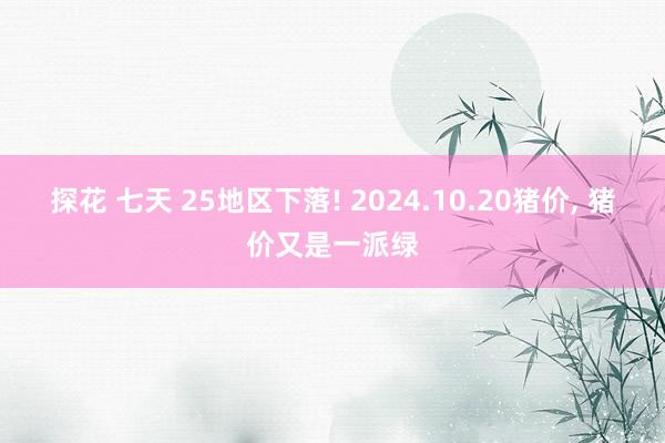 探花 七天 25地区下落! 2024.10.20猪价， 猪价又是一派绿