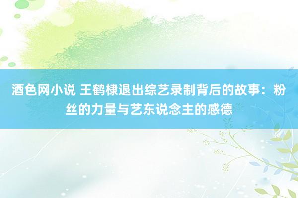 酒色网小说 王鹤棣退出综艺录制背后的故事：粉丝的力量与艺东说念主的感德