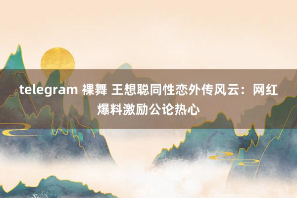 telegram 裸舞 王想聪同性恋外传风云：网红爆料激励公论热心