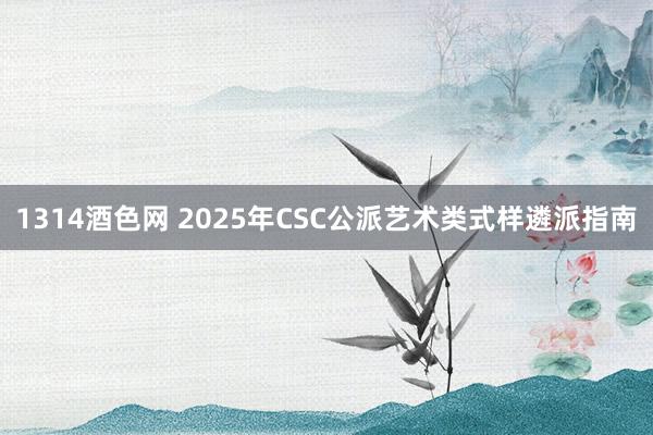 1314酒色网 2025年CSC公派艺术类式样遴派指南