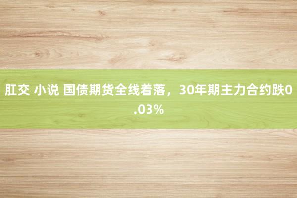 肛交 小说 国债期货全线着落，30年期主力合约跌0.03%