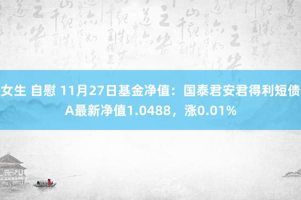 女生 自慰 11月27日基金净值：国泰君安君得利短债A最新净值1.0488，涨0.01%