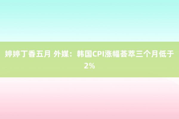 婷婷丁香五月 外媒：韩国CPI涨幅荟萃三个月低于2%