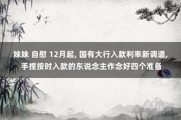 妹妹 自慰 12月起， 国有大行入款利率新调遣， 手捏按时入款的东说念主作念好四个准备