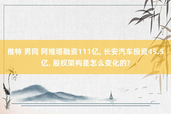 推特 男同 阿维塔融资111亿， 长安汽车投资45.5亿， 股权架构是怎么变化的?