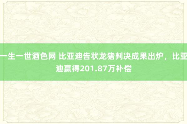 一生一世酒色网 比亚迪告状龙猪判决成果出炉，比亚迪赢得201.87万补偿