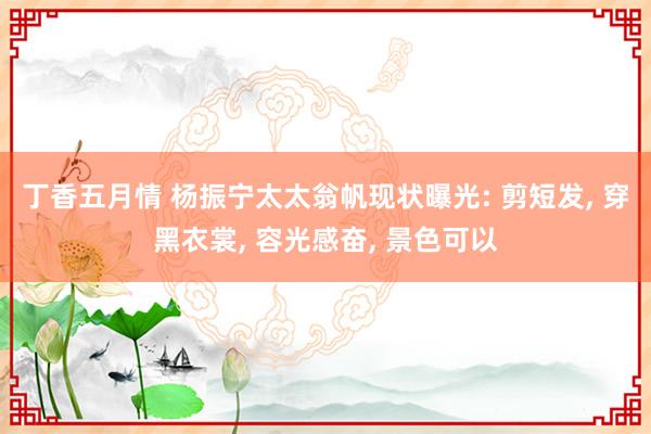 丁香五月情 杨振宁太太翁帆现状曝光: 剪短发， 穿黑衣裳， 容光感奋， 景色可以