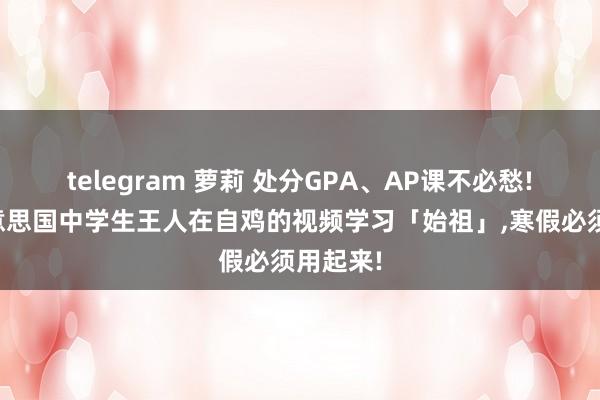 telegram 萝莉 处分GPA、AP课不必愁!这个好意思国中学生王人在自鸡的视频学习「始祖」，寒假必须用起来!