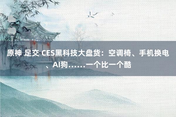 原神 足交 CES黑科技大盘货：空调椅、手机换电、AI狗……一个比一个酷